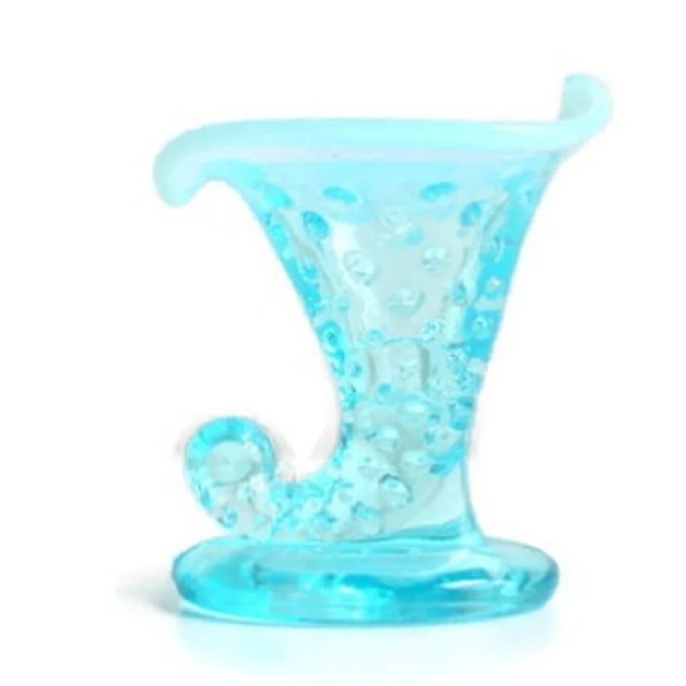Vintage Fenton Aqua Hobnail Cornucopia Boots